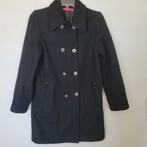 Vintage Peacoat Black Size 5 Lined Coat Winter Preppy Academia